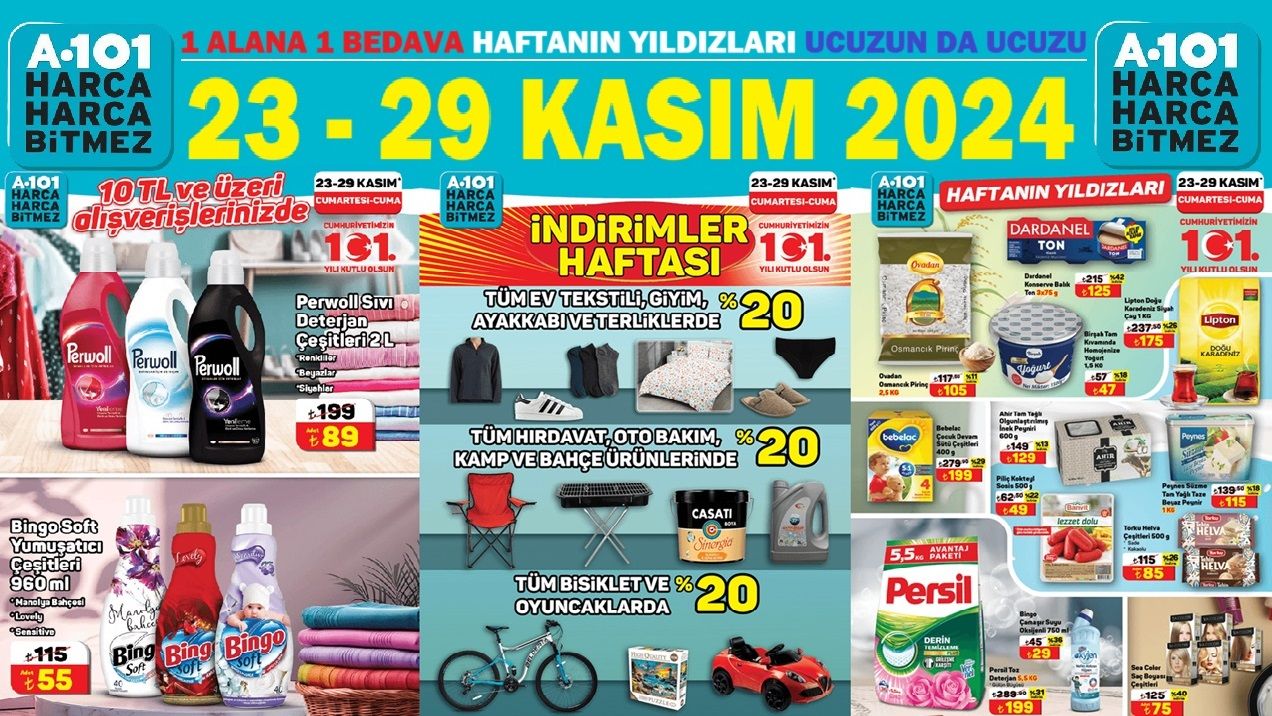 A101 23 – 29 KASIM 2024 HAFTANIN YILDIZLARI: A101 KAMPANYALARA DOYMUYOR! A101 UCUZUN DA UCUZU! – Market Katalog