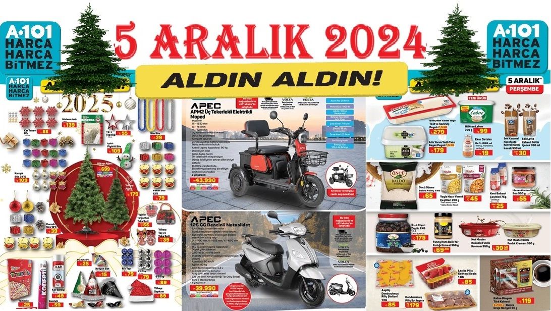 A101 5 ARALIK 2024 YILBAŞI İNDİRİMLERİNE HAZIR MISINIZ? YENİ YIL SÜSÜ VE YILBAŞI AĞAÇLARI ÇOK UYGUN FİYATLARLA A101’DE! – Market Katalog