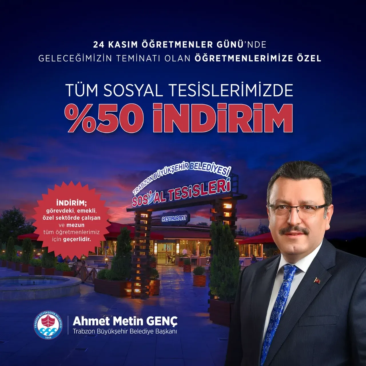 Büyükşehir’den Öğretmenlere Özel İndirim – Günebakış Trabzon